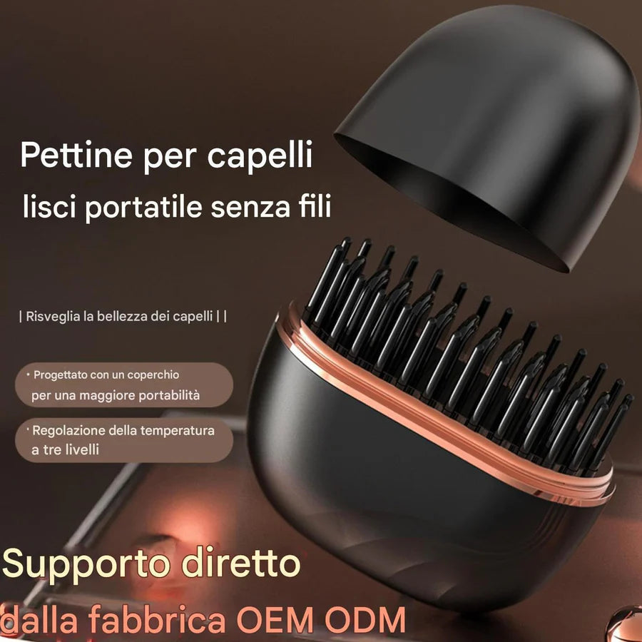 Spazzola Lisciante Portatile Ricaricabile